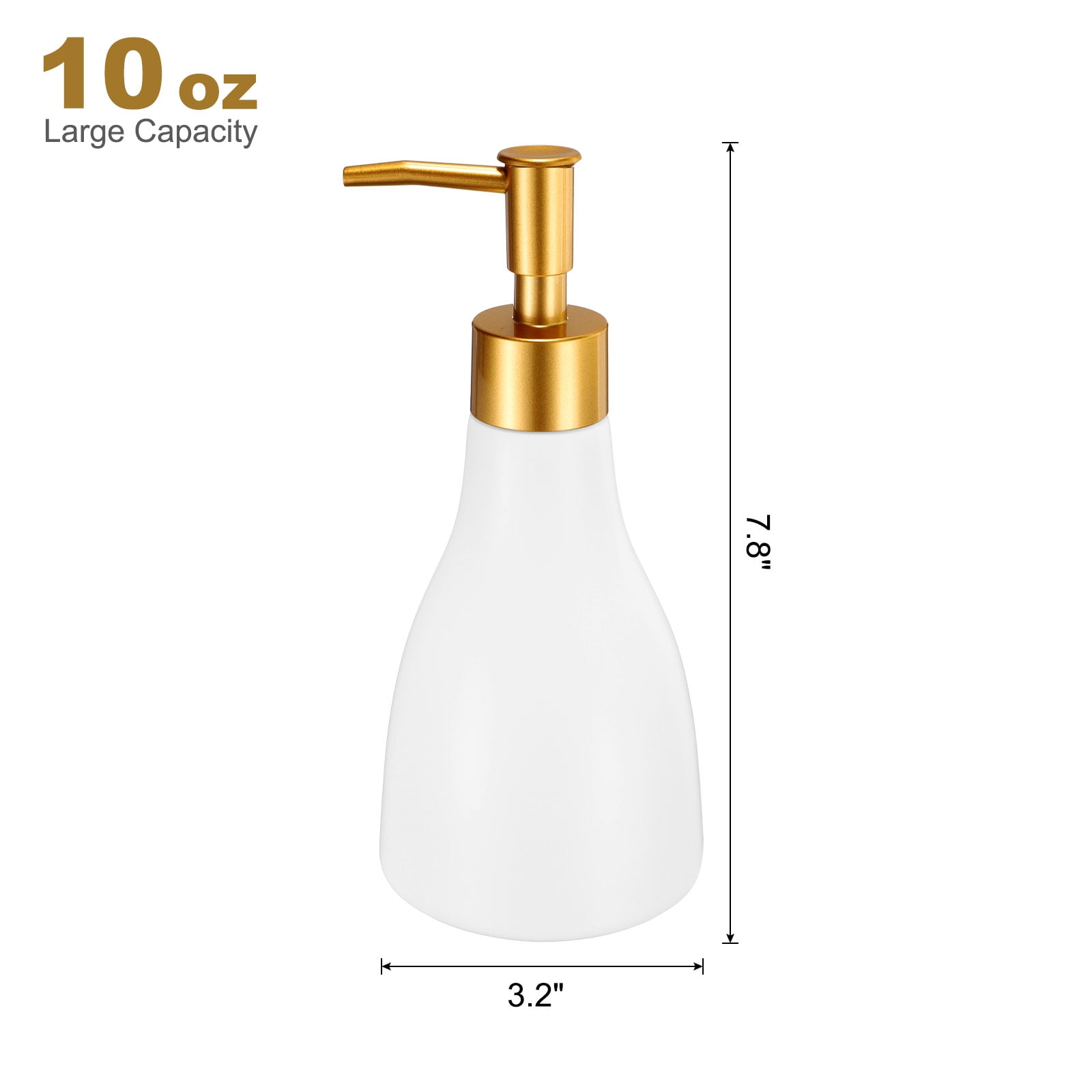 Unique Bargains Soap Dispenser Hand and Dish Soap Dispenser with Pump 9.5 Oz White