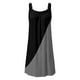 thumbnail image 4 of Vestido informal de playa sin mangas con tirantes y pliegues en bloques de color para mujer - Mezcla de poliéster elástico, tallas S-XXL, 4 of 4
