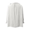 thumbnail image 5 of HCYSFG Womens Solid Color T Shirts V Neck 3/4 Puff Sleeve Smocked Casual Tees Loose Fit Classic Everyday Fall Tops, 5 of 5