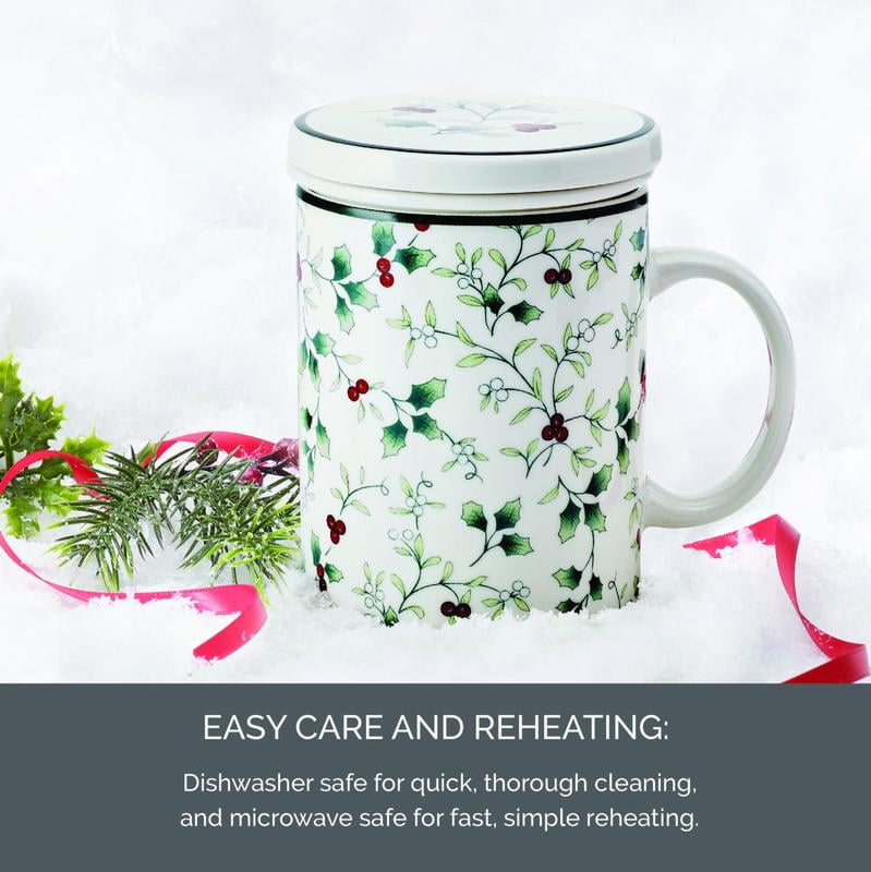 Pfaltzgraff Winterberry 16 oz Mug with Lid and Infuser