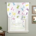 thumbnail image 2 of Bunny Easter Tie Up Curtains 45 Inches Long, Kitchen Window Curtains Over Sink, Spring Rabbits Modern Art Small Window Curtains Shade Balloon Curtains Valances for Bedroom/Cafe 34"x45", 2 of 8