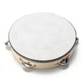 thumbnail image 2 of Cheers US 10 inches Percussion Instrument Tambourine Hand Drum Sheepskin Drum for Church Karaoke for Adults Kids Hand Held Drum Percussion Musical Instrument, 2 of 6