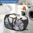 thumbnail image 3 of Toplive Pop Up Laundry Hamper Mesh Laundry Basket, Collapsible Popup Hamper Dirty Clothes Basket with 2 Compartments, Side Pocket, Carry Handles for Home, Dorm, Bathroom, Bedroom, Travel-Black, 3 of 7