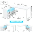 thumbnail image 2 of Aheaplus L Shaped Desk with Drawers, 55" Corner Computer Desk with File Cabinet, L-Shaped Desk with Power Outlets &LED Lights, Large Reversible Desk with and Storage Shelves for Home Office, White, 2 of 16