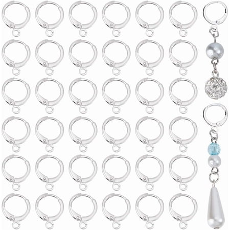 80pcs Earring Hoops Silver Earring Hooks Earring Making Kit Hoops Jewelry Making Findings Filled Hoop Huggie Earring Hooks Hoops Earrings
