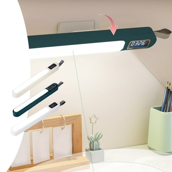 Sentmoon Todays Deals Clearance Sales Wall Reading Light, 3 Colors Rechargeable Dimmable LED Stick On Bunk Bed Lamp With Digital Clock, Magnetic Mounted Under Cabinet Lighting With Rotating Stand Dea