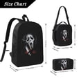 thumbnail image 4 of 3pcs Ghostface Backpack Set With Pen Bag And Lunch Bag Fashion Travel Backpack Laptop Backpack Simple And Large Capacity Backpack 17 Inch, 4 of 8