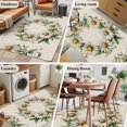 thumbnail image 6 of Spring Pastoral Area&nbsp;Rug 2.7x5ft White Circle Flower Linen Texture Non-Slip&nbsp;Washable Square&nbsp;Rugs Soft Felt Indoor Floor Mat for Bedroom Kitchen Living Room Bathroom, 6 of 9
