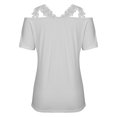 thumbnail image 5 of Off the Shoulder Tops for Women Short Sleeve Lace Crochet V Neck Plain T Shirts Blouses Casual Comfy Basic Tunic Tees, 5 of 7
