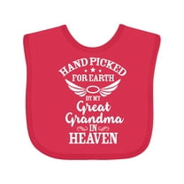 Inktastic Handpicked for Earth by My Great Grandma in Heaven Boys or Girls Baby Bib