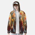 thumbnail image 2 of Fotbe Sunshine Flower Meditating Cat Chaqueta con Protección Solar UPF 50+ para Hombre y Mujer, Camisa con Capucha y Bolsillos-Small, 2 of 7