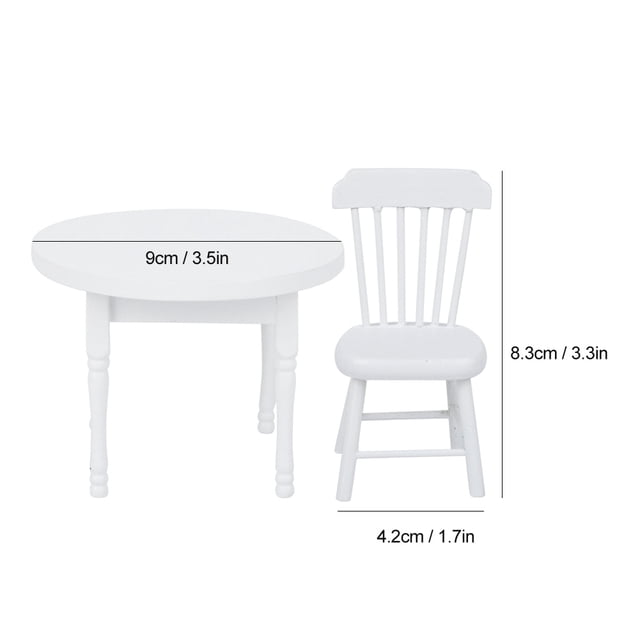 Mesa de Casa de Muñecas Portátiles Sillas de Muñeca de Madera Mesa de Casas de Muñecas, Para Niños Decoración
