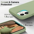 thumbnail image 4 of Shockproof Designed for iPhone 12 Mini Case, Liquid Silicone Phone Case with [Soft Anti-Scratch Microfiber Lining] Drop Protection 5.4 inch Slim Thin Cover, Tea Green, 4 of 16