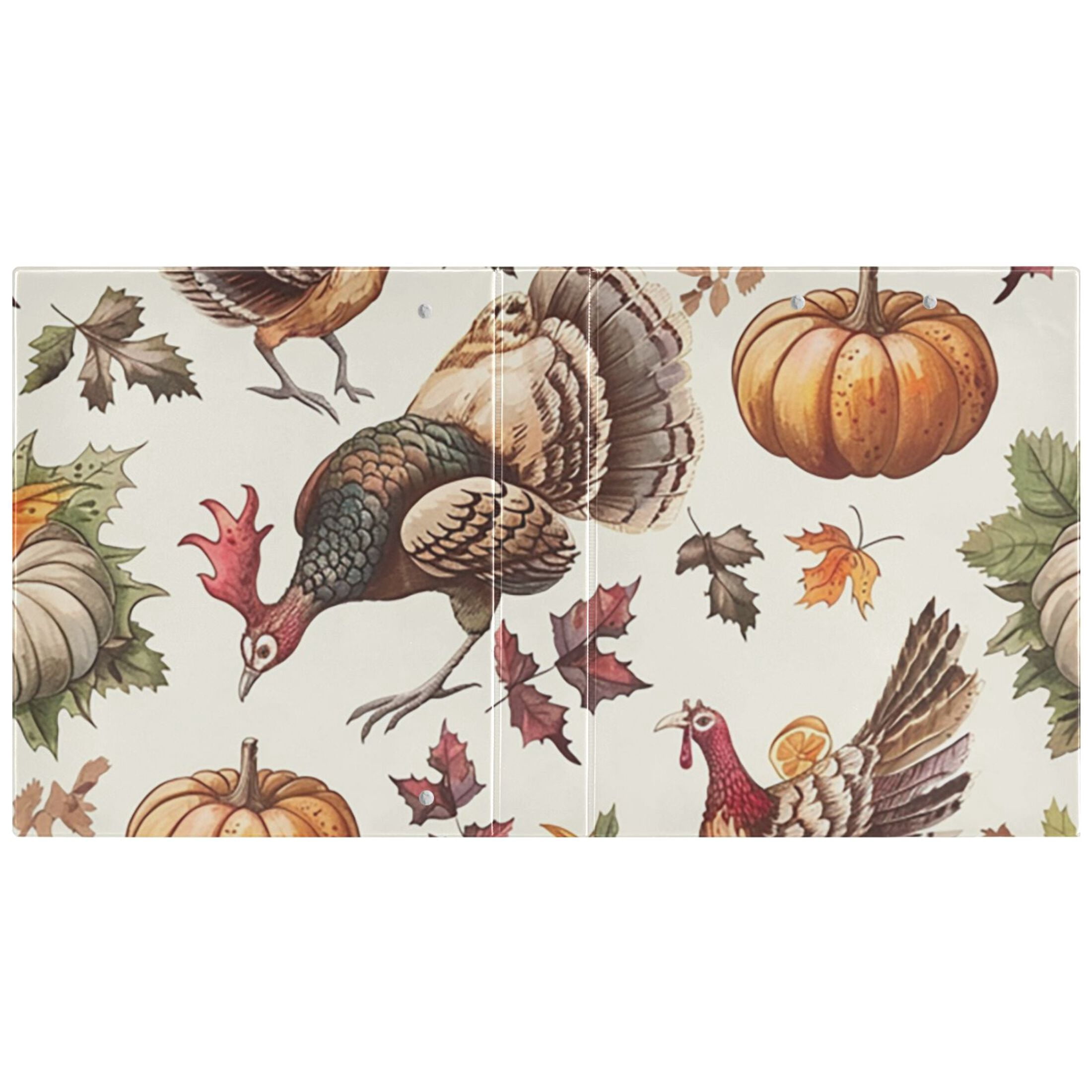 Thanksgiving Chicken 3 Ring Binders 1.5 inch Hardcover File Folders with Interior Pockets A4 Size Organizer for School Office Hospital