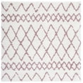 thumbnail image 2 of SAFAVIEH Berber Feride Geometric Shag Area Rug, Ivory/Light Rose, 6'7" x 6'7" Square, 2 of 11