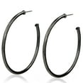 thumbnail image 6 of Pomina Tubular Open Round Classic Matte Gold Hoop Earrings for Women (Hemitite), 6 of 9