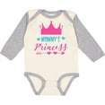 thumbnail image 3 of Inktastic Mommy's Princess, Little Princess, Crown, Hearts Girls Long Sleeve Baby Bodysuit, 3 of 5