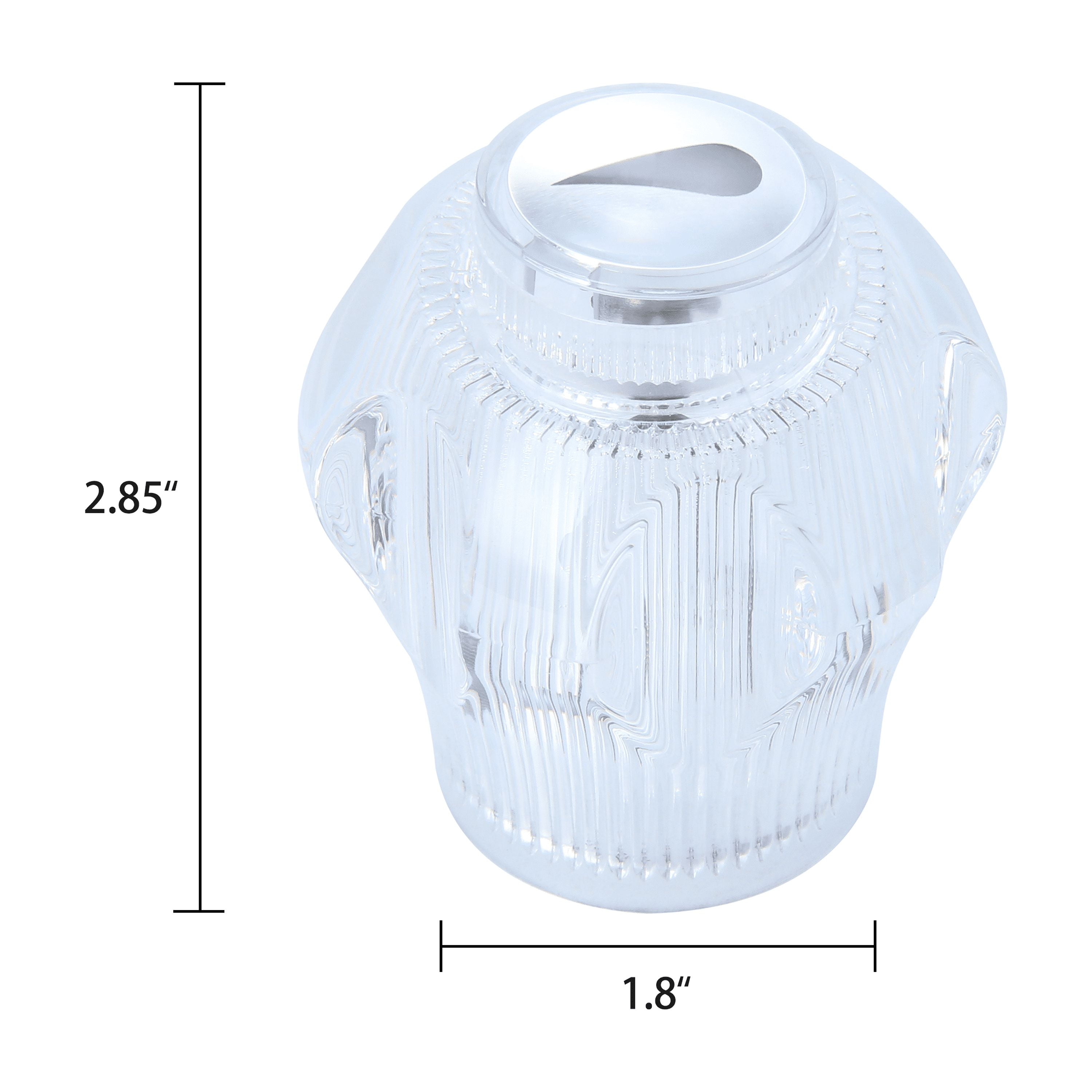 Mainstays Universal Acrylic Faucet Replacement Knob with Hot and Cold Indicators, 1 pack, Clear