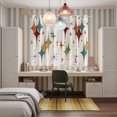 thumbnail image 6 of Curtains 63 Inch Length 2 Panels, Yellow Green Diamond Grommets Window Treatment Curtain, Modern Geometric Middle Century Beige Thermal Curtains Drapes for Living Room/Bathroom, 6 of 9