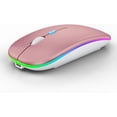 thumbnail image 1 of WREANU Wireless Bluetooth  Rechargeable Laptop Mice with LED Lights Silent Slim Use(BT5.2 and 2.4G Portable USB) Dual Mode Computer  for Laptop//Tablet//Computer/ (Black), 1 of 10