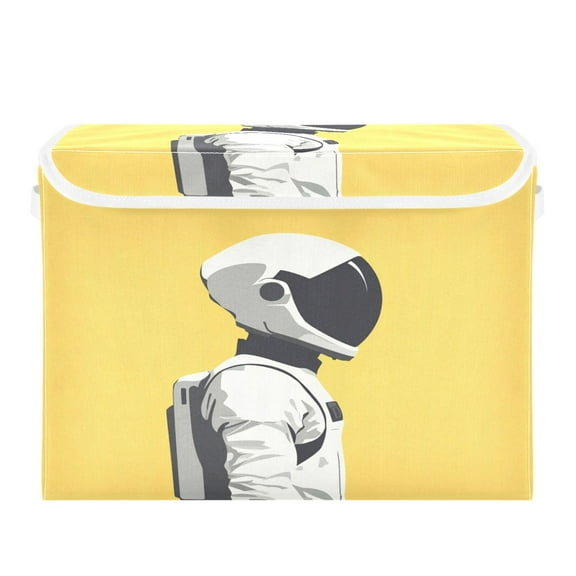 Storage Box With Lid 16.5x12.6x11.8In Foldable Stacked Household Storage Box Astronaut