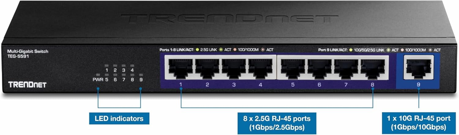 TRENDnet TEG-S591, 9-Port Multi-Gig Switch
