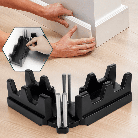 Multi-Functional Baseboard Miter Cutting Guide Tool, Adjustable Corner Trim Angle Jig, Sturdy Plastic Woodworking Angle Locator for Skirting Board, Quarter Round