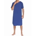 thumbnail image 3 of Ekouaer Nightshirt Men's Short Sleeve Nightgown Cotton Nightwear Comfy Big&Tall Henley Sleep Shirt, 3 of 6