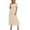 Beige, variant on Women's Summer Dresses Solid Short Sleeve Pleated Dresses Long Maxi Elastic Waist Boho Beach Dress Pockets Beige