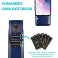 thumbnail image 4 of Phone Case for Samsung Galaxy S21 Glaxay S 21 5G 6.2 inch with Tempered Glass Screen Protector and Credit Card Holder Wallet Cover Stand Leather Cell Accessories Gaxaly 21S G5 Cases Women Men Blue, 4 of 7