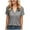 Summer Tops Gray, variant on Womens Summer Tops, Short Sleeve Shirts for Women Casual Loose Fit Solid Color Notch V Neck T-Shirts