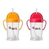 Zoli Baby Bot XL Straw Sippy Cup 9 oz - 2 Pack, Orange/Pink