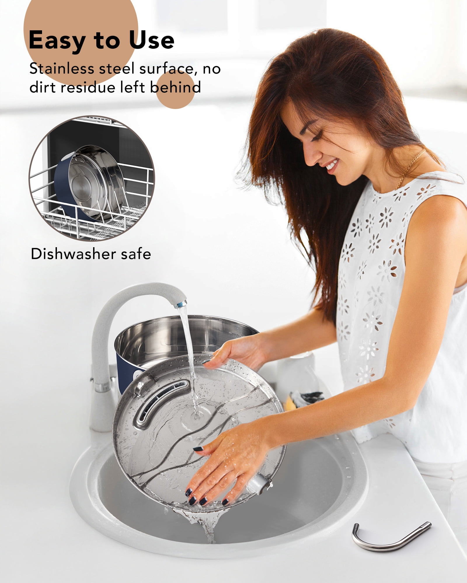 Dog Water Fountain for Large Dogs, 7L/236oz/1.8G Stainless Steel Pet Water Dispenser with Multi-Filtration, Automatic Dog Water Bowl Fountain for Inside - Navy