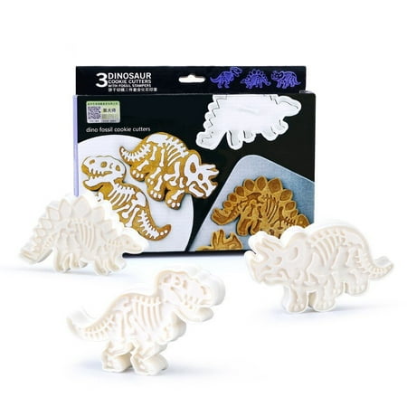 

4Pcs/Set Dinosaur Plastic Decorative Biscuit Mold DIY Cookie Cutter Stamp Fondant Embosser Die Kitch