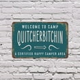 thumbnail image 5 of Welcome To Camp Quitcherbitchin A Certified Happy Camper Area Vintage Style (2 Pack) 7 x 10 Inch Aluminum Metal Sign Smiles Only Gripes Gone Perfect for RVs Cabins Fire Pits Fun Gift, 5 of 6