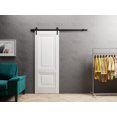 thumbnail image 3 of Sliding French Pocket Door 36 x 84 inches | Sete 6933 Nordic White with Frosted Glass | Kit Trims Rail Hardware | Solid Wood Interior Bedroom Sturdy Doors, 3 of 5