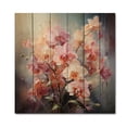 thumbnail image 3 of Designart "Peach Orchids love expression II" Floral Print on Natural Pine Wood, 3 of 5