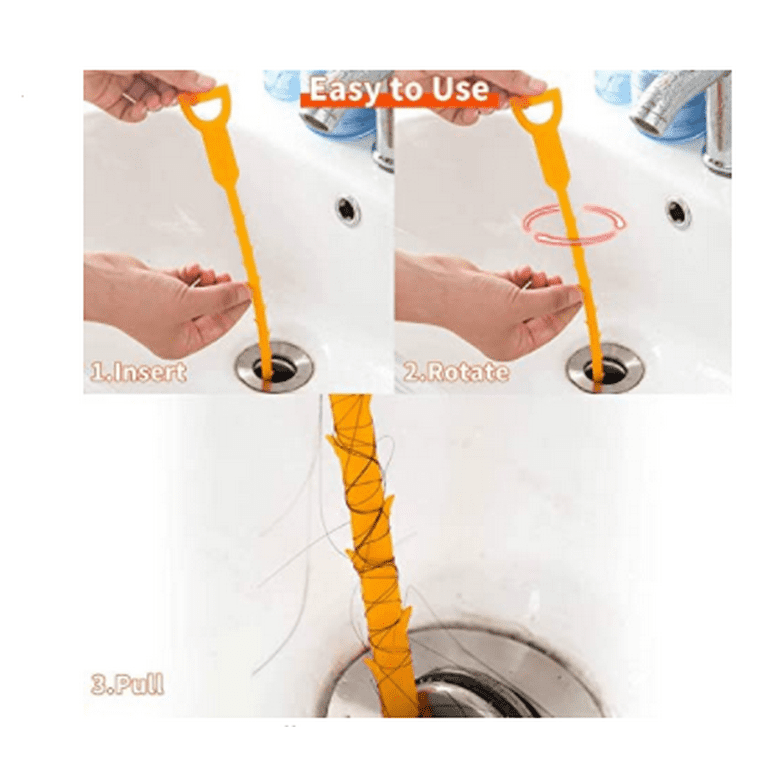 8pack 25inch Hair Drain Clog Remover Tool, Snake Hair Drain Clog Remover  Cleaning Tools, Drain Auger hair Cleaning Tool for Shower Kitchen Sink Bath  Tubs Bathroom. 