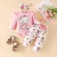 thumbnail image 2 of NOLDARES Baby Girl Clothes 0 3 6 9 12 18 24 Months Outfits Long Sleeve Knitted Romper & Pants Fall Winter 3Pcs Clothes Sets(Pink,0-3 M), 2 of 8