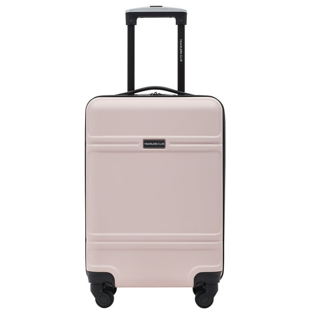Travelers Club 20" Skyline rolling hard case carryon luggage Pink