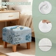 thumbnail image 7 of SCRAWLGOD Sea Turtle Coral Print Blue Ottoman Slipcover, Foldable Foot Stool Sofa Slipcovers Anti Scratch Covers for Square Footrest Stool with Elastic Bottom, 7 of 7