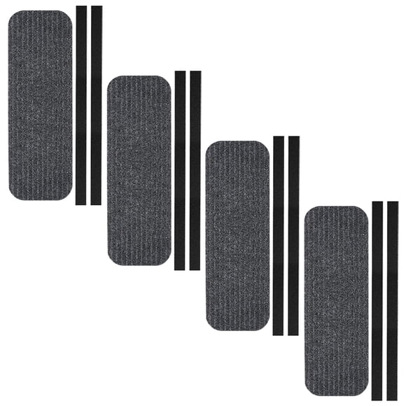 TEHAUX 4Ud Tapetes Para Escalones De Rv Resistentes Al Desgaste Con En Negro Y Superficie Confortable