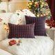 thumbnail image 1 of Funda de almohada de algodón y poliéster con cuadros rojos navideños para sofá de sala de estar, funda de cojín de estilo moderno, 1 of 1