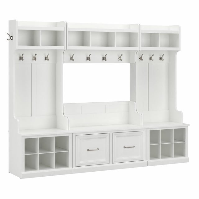 kathy ireland® Home by Bush Furniture Ensemble de Rangement d'Entrée Complet Woodland