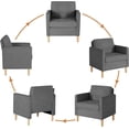thumbnail image 4 of LAZZO Mid Century Modern Accent Arm Chair, Comfy Upholstered Living Room Chair, Bedroom Reading Chair for Adults, Space-Saving Small Space Furniture, Gray, 4 of 7