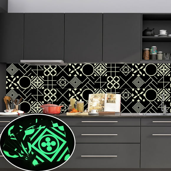 Iumwxz wall stickers Luminous Tile Stickers For Home Decoration DIY Self-adhesive Green Fluorescent Wall Stickers bedroom wall decor green PVC My Order