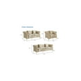 thumbnail image 4 of Hybition 3 Piece Living Room Set, Mid-century Style Sofa,Button Tufted Armchair Loveseat Couch with Square Pillows and Nailhead Trim for Living Room - Beige, 4 of 8
