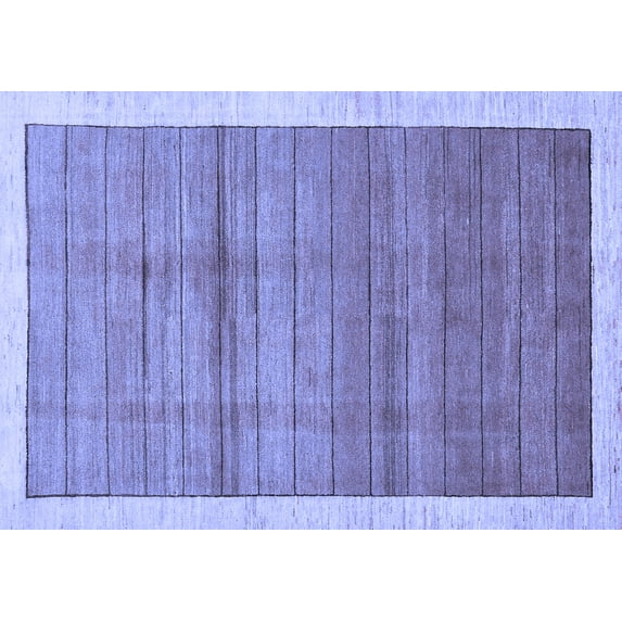 Ahgly Company Indoor Rectangle Abstract Blue Modern Area Rugs, 2' x 4'