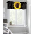 thumbnail image 4 of Kitchen Cafe Valance Curtain for Small Windows,Farmhouse Blossom Sunflower Close-up Rod Pocket Valances Floral Meditation on Black Window Treatment Panel for Living Room/Bedroom/Bathroom,42x12in, 4 of 9