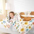 thumbnail image 3 of Castle Fairy Watercolor Floral Bear 7-Piece Twin Bedding,Cute Flower Daisy Animal Bedding Comforter Set,Peach Brown Cream,Reversible, 3 of 7